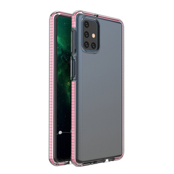 Spring Case pokrowiec żelowe etui z kolorową ramką do Samsung Galaxy M31s jasnoróżowy