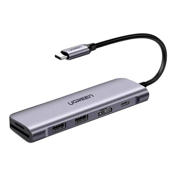UGREEN HUB ADAPTER 6W1 USB-C DO KOMPUTERÓW 2X USB 3.0 HDMI SD MICROSD 100W