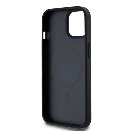 DKNY CASE HARDCASE DO IPHONE 15 14 13 DO MAGSAFE SKÓRZANE Z METALOWYM LOGO