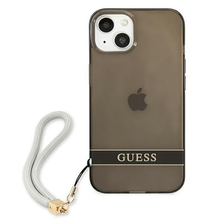 Guess GUHCP13SHTSGSK iPhone 13 mini 5,4" czarny/black hardcase Translucent Stap