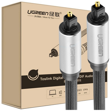 Kabel optyczny Ugreen AV108 Toslink/SPDIF 3m - szary
