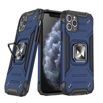 Wozinsky Ring Armor pancerne hybrydowe etui pokrowiec + magnetyczny uchwyt Xiaomi Redmi Note 11 Pro 5G (China) / Redmi Note 11 Pro+ 5G (China) / Mi 11i (India) / Mi 11i HyperCharge / Poco X4 NFC 5G niebieskie