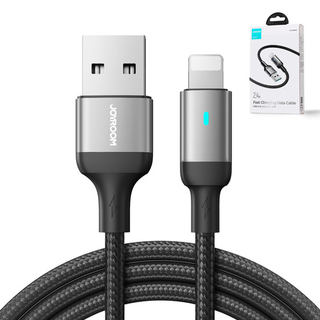 Joyroom kabel USB - Lightning 2.4A A10 Series 1,2 m czarny (S-UL012A10)