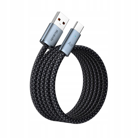 MCDODO KABEL USB-A USB-C SZYBKIE ŁADOWANIE USB TYP C 6A 100W 2M LED BIAŁY