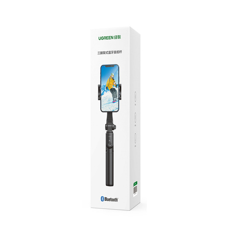 Ugreen selfie stick rozsuwany statyw teleskopowy z pilotem Bluetooth czarny (LP508)