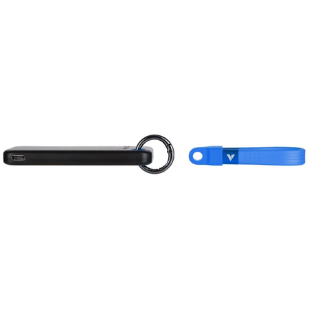 Dysk Zewnętrzny Verbatim Pocket SSD 2TB  - brelok do kluczy z kablem USB-C 3.2 gen.2 czarno-niebieski/black-blue 32195