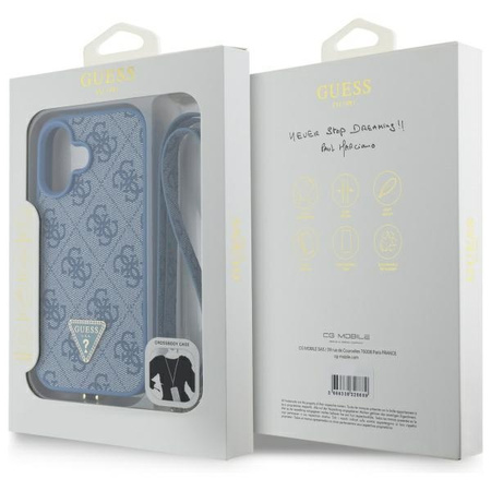 Guess GUHCP16SP4TDSCPB iPhone 166.1 niebieski/blue hardcase Leather Metal Logo Strass Crossbody