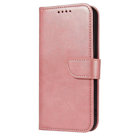 Magnet Case elegancki futerał etui pokrowiec z klapką i funkcją podstawki Xiaomi Redmi Note 11S / Note 11 różowy