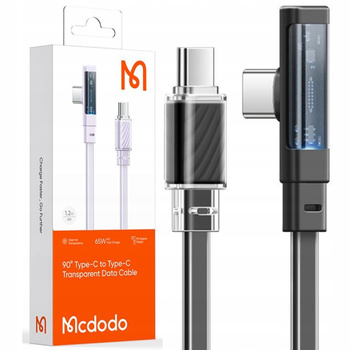 Mcdodo Szybki Kabel Kątowy USB-C PD 65W 1,2M Czarny