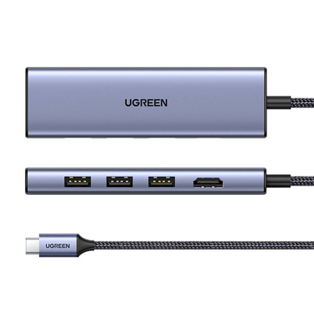 UGREEN ADAPTER HUB USB-C DO MACBOOK LAPTOP HDMI 3X USB-A SD TF PRZEJŚCIÓWKA