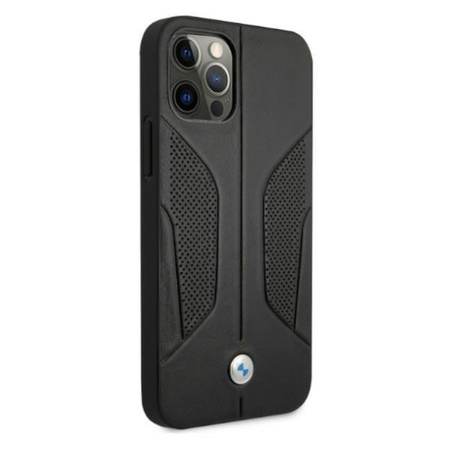 Etui BMW BMHCP12MRSCSK iPhone 12/12 Pro 6,1" czarny/black hardcase Leather Perforate Sides