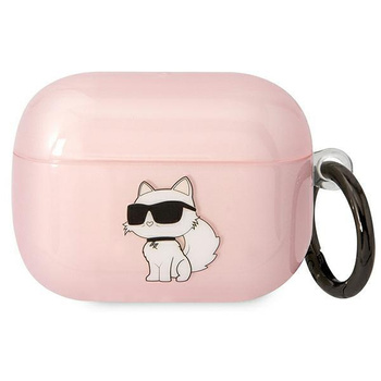 Etui Karl Lagerfeld KLAPHNCHTCP na AirPods Pro - różowe Ikonik Choupette