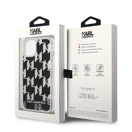 Karl Lagerfeld KLHCP14SLMNMK iPhone 14 6,1" hardcase czarny/black Liquid Glitter Monogram