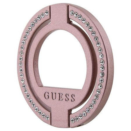 Etui Guess MagSafe Ring stand GUMRSALDGP - różowe Rhinestone