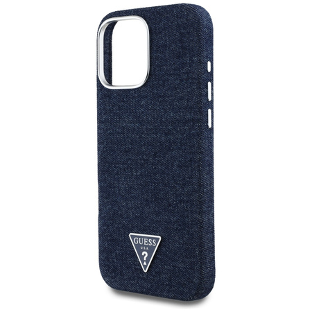 GUESS ETUI TPU DO IPHONE 16 PRO DO MAGSAFE DENIM TRIANGLE LOGO WYTRZYMAŁE
