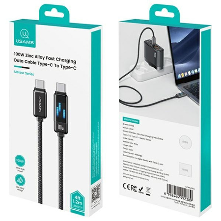 USAMS KABEL USB-C NA USB-C 100W 1,2M DO TELEFONÓW LAPTOPÓW METEOR SERIES
