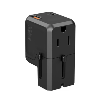 Ładowarka podróżna Choetech PD6038 USB-C USB-A PD 20W USA EU UK AU - czarna