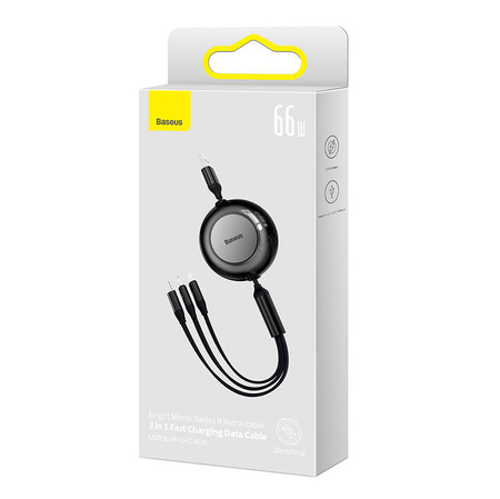 BASEUS KABEL 3W1 DO LIGHTNING 66W 2A MICRO USB USB-C 1.1M SZYBKIE ŁADOWANIE
