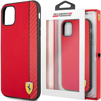 Ferrari FESAXHCP13SRE iPhone 13 mini 5,4" czerwony/red hardcase On Track Carbon Stripe