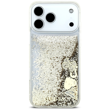 Etui Guess Liq. Glitter 4 Charms do iPhone 17 Pro Max złoty
