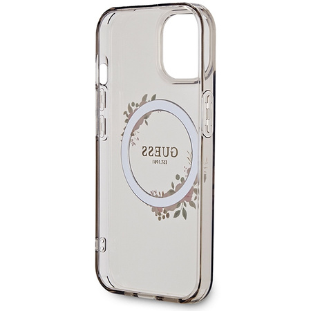 GUESS POKROWIEC HARDCASE DO IPHONE 15 14 13 6.1 DO MAGSAFE KWIATY WREATCH