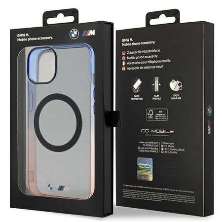 Etui BMW BMHMP14SHTGE na iPhone 14 - szare hardcase Gradient Bumper MagSafe