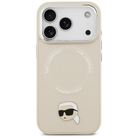 Etui Karl Lagerfeld Karl Pin MagSafe do  iPhone 17 Pro Max beżowy