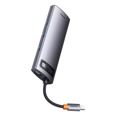 BASEUS HUB 7W1 USB-C DO 3X USB 3.0 HDMI VGA ETHERNET RJ45 DO KOMPUTERA 4K