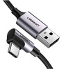 UGREEN KABEL USB DO USB-C KĄTOWY 3A DO TELEFONÓW 3M Z ŁADOWANIEM SZYBKIEM