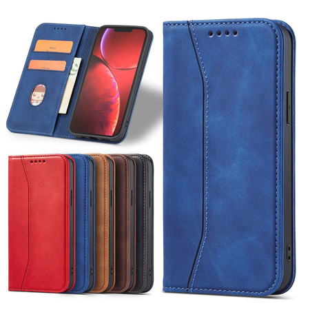 Magnet Fancy Case etui do iPhone 13 Pro pokrowiec portfel na karty kartę podstawka niebieski