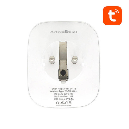 GOSUND GNIAZDO WIFI Z 2xUSB DO SMARTFONÓW 16A TUYA INTELIGENTNE STEROWANIE