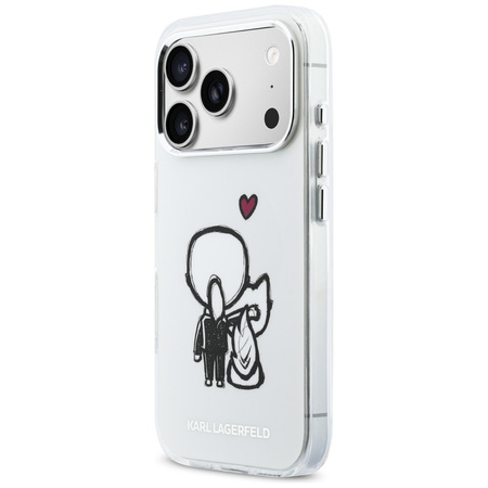Etui Karl Lagerfeld Karl & Choupette Back MagSafe do iPhone 17 Pro przezroczysty