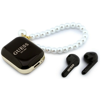Słuchawki TWS Guess Pearl Strap czarny