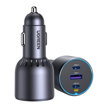 UGREEN ŁADOWARKA SAMOCHODOWA Z USB 2x USB-C DO TELEFONÓW 75W SZYBKIE