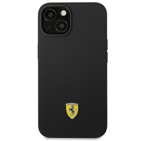 Ferrari FEHCP14SSIBBK iPhone 14 6,1" czarny/black hardcase Silicone Metal Logo