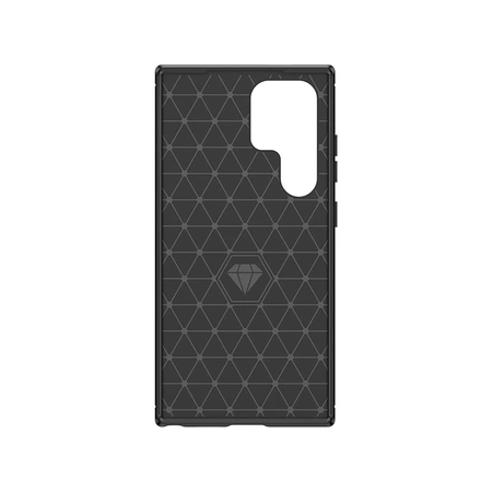 Etui Carbon Case do Samsung Galaxy S24 Ultra elastyczny silikonowy karbonowy pokrowiec - czarny