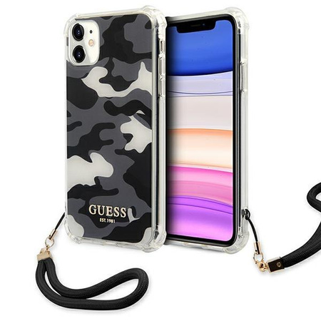 Guess GUHCN61KSARBK iPhone 11 6,1" / Xr czarny/black hardcase Camo Collection