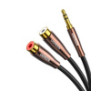 Ugreen kabel przewód audio 3,5 mm mini jack - 2xRCA (żeńskie) 25 cm czarny (AV194 50129)