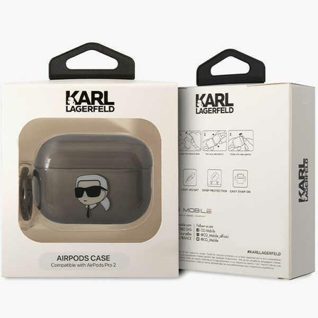 Etui Karl Lagerfeld KKLAP2HNIKTCK na AirPods Pro 2 cover - czarne Ikonik Etui Karl Lagerfeld