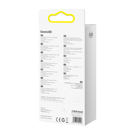 Baseus kabel do iPhone USB Typ C - Lightning 2m, Power Delivery 20W szary (CALD000116)