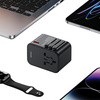 USAMS Adapter siec 1xUSB+2xUSB-C T62 65W4w1 US/AU/EU/UK czarny/black CC199TC01 (US-CC199) Univesal Travel Charger