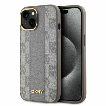 DKNY POKROWIEC HARDCASE DO IPHONE 15 6.1 DO MAGSAFE SKÓRZANY WZÓR CHECKERED