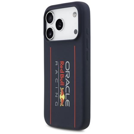 Etui Red Bull Silicone Oversize Vertical Logo MagSafe do iPhone 17 Pro granatowy