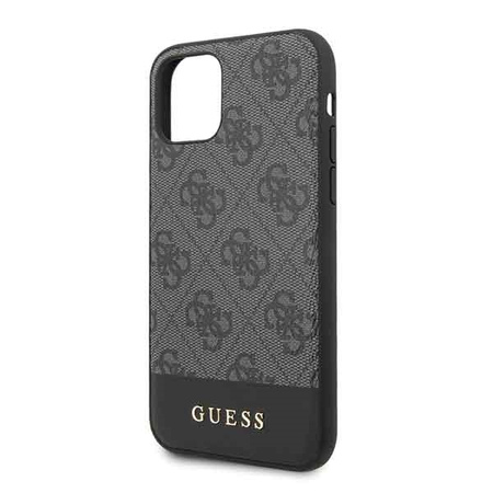 GUESS POKROWIEC HARD CASE DO IPHONE 11 6,1 4G STRIPE COLLECTION SZARY