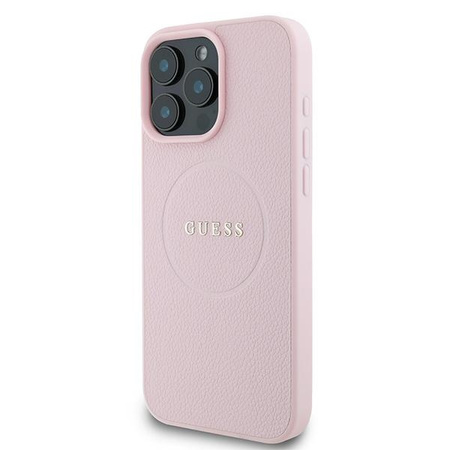 GUESS ETUI HARDCASE GRAINED RING DO IPHONE 16 PRO 6.3 DO MAGSAFE Z OCHRONĄ