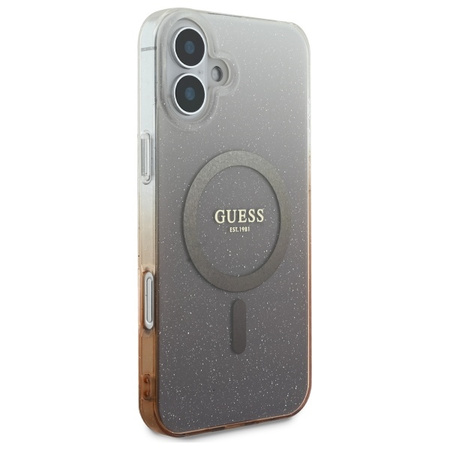 GUESS POKROWIEC HARDCASE DO IPHONE 16 PLUS DO MAGSAFE GLITTER GRADIENT