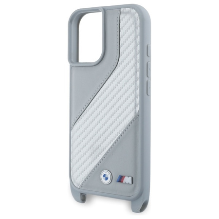 BMW BMHCP16S23PSCCG iPhone 16 6.1       szary/grey hardcase M Edition Carbon Stripe & Strap