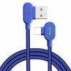 McDodo Kabel do telefonu Szybkie ³adowanie K¹towy 90° LED do iPhone 1,2m niebieski