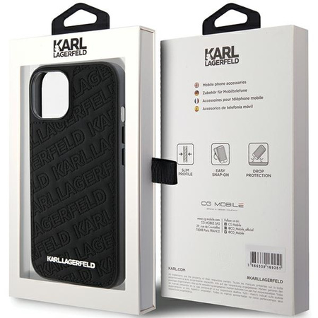 KARL LAGERFELD ETUI HARDCASE DO IPHONE 15 14 13 6.1 KLHCP15SPQKPMK QUILTED