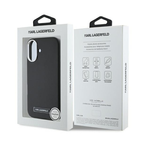 KARL LAGERFELD ETUI DO IPHONE 16 6.1 HARDCASE DO MAGSAFE Z METALOWĄ PŁYTĄ